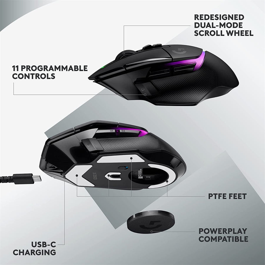 Logitech 910-006164 - G502X PLUS WIRELESS GAMING MOUSE - BLACK