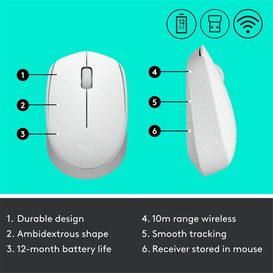 Logitech 910-006870 - M171 KABELLOSE MAUS - HELLWEISS