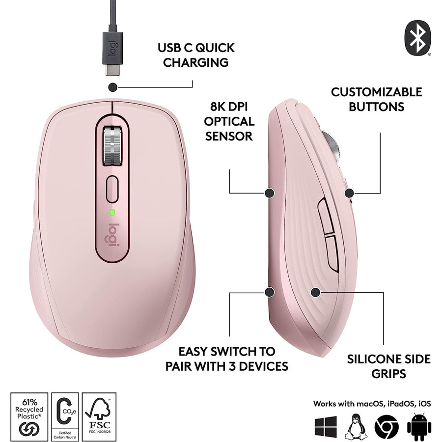 Logitech 910-006934 - MX ANYWHERE 3S - ROSE
