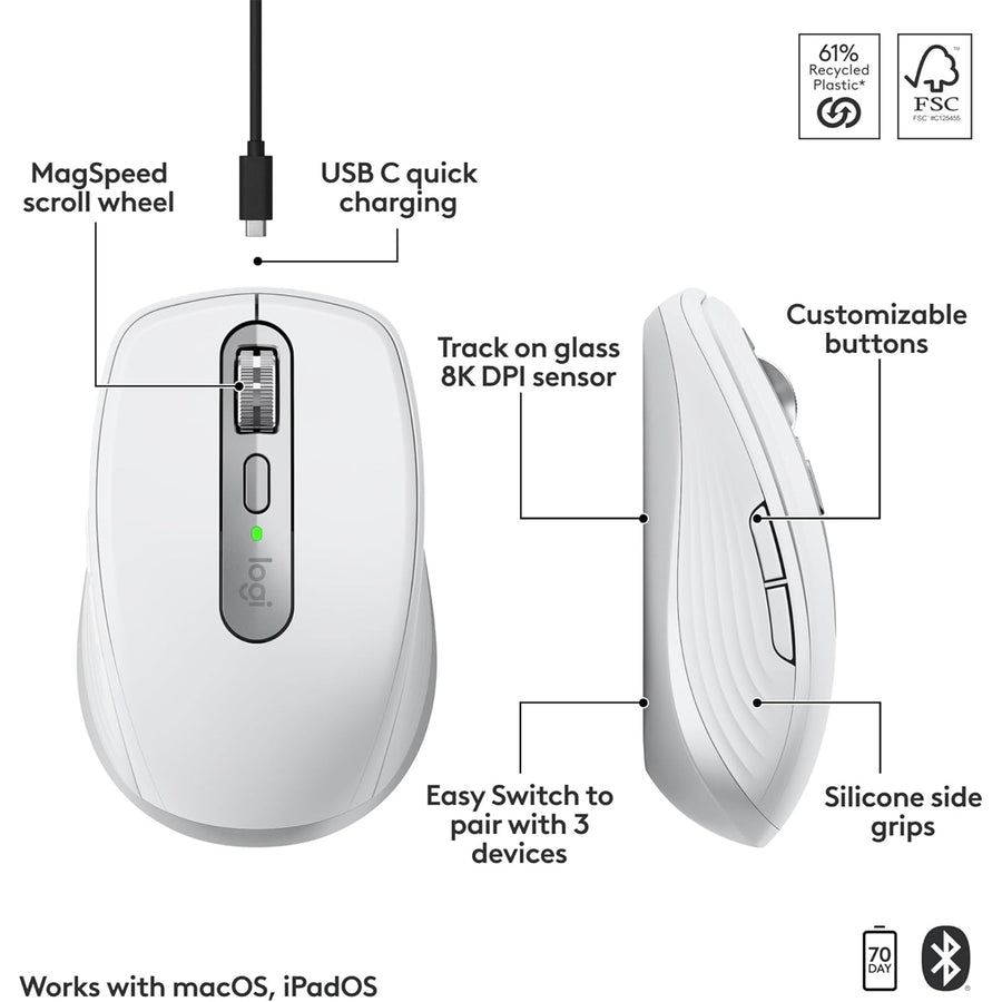910-006948 - Logitech MX Anywhere 3S Mac - Pale Grey