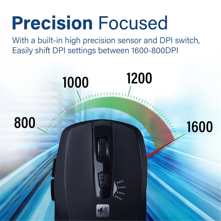 Promate   BREEZE Wireless Mouse with noise reduction - Black