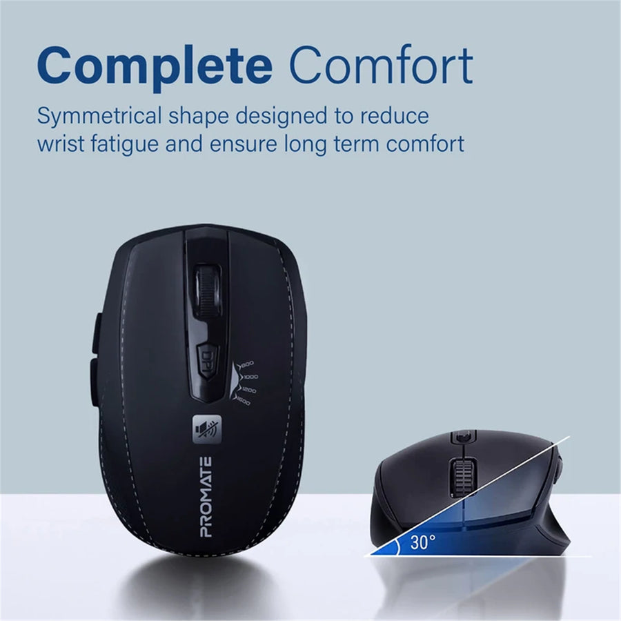 Promate   BREEZE Wireless Mouse with noise reduction - Black