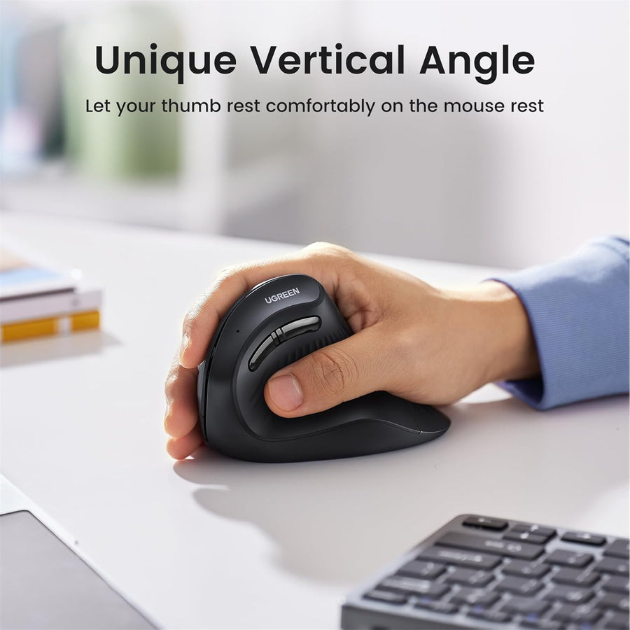 UGREEN  UG-25444   Vertical Ergonomic Mouse, Bluetooth & 2.4G, Silent Quiet Clicks, 5 Buttons, 4000 DPI