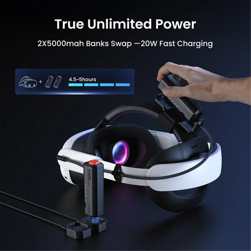 Kiwi Design for META Oculus Quest3/3S P5000 Compact Swappable Power Bank - 5,000 Mah -- 2Pcs