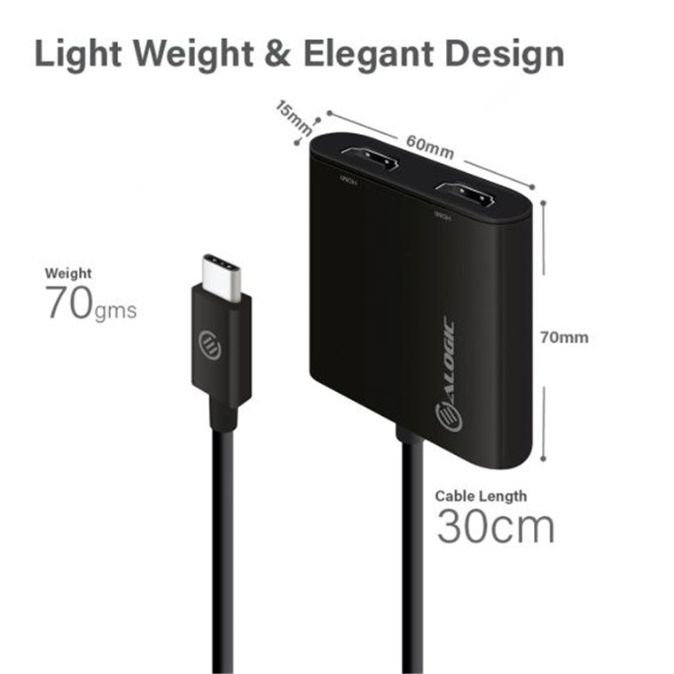 ALOGIC UC2HD-ADP - USB-C TO DUAL HDMI 4K ADAPTER