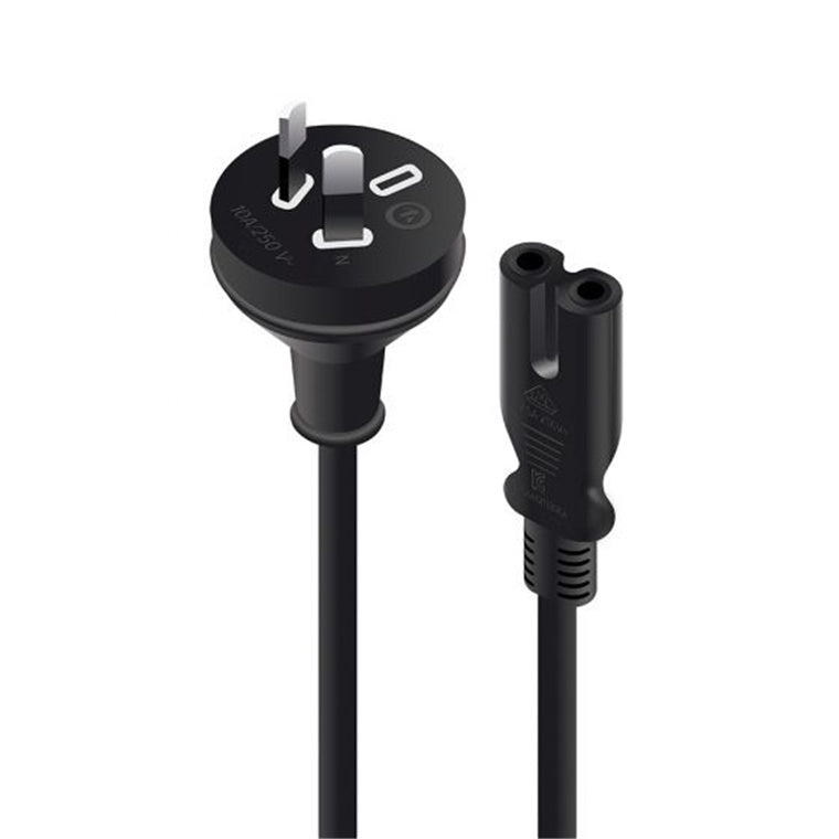 ALOGIC MF-AUS2PC7-02RBLK - 2M AUS 2 PIN MAINS PLUG TO IEC C7 M TO F
