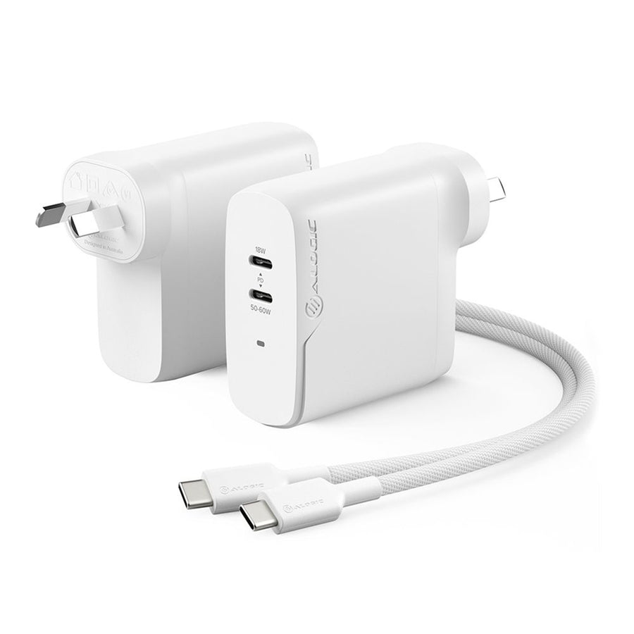 ALOGIC WCG2X68-ANZ - RAPID POWER 2 PORT 68W GAN CHARGER USB-C