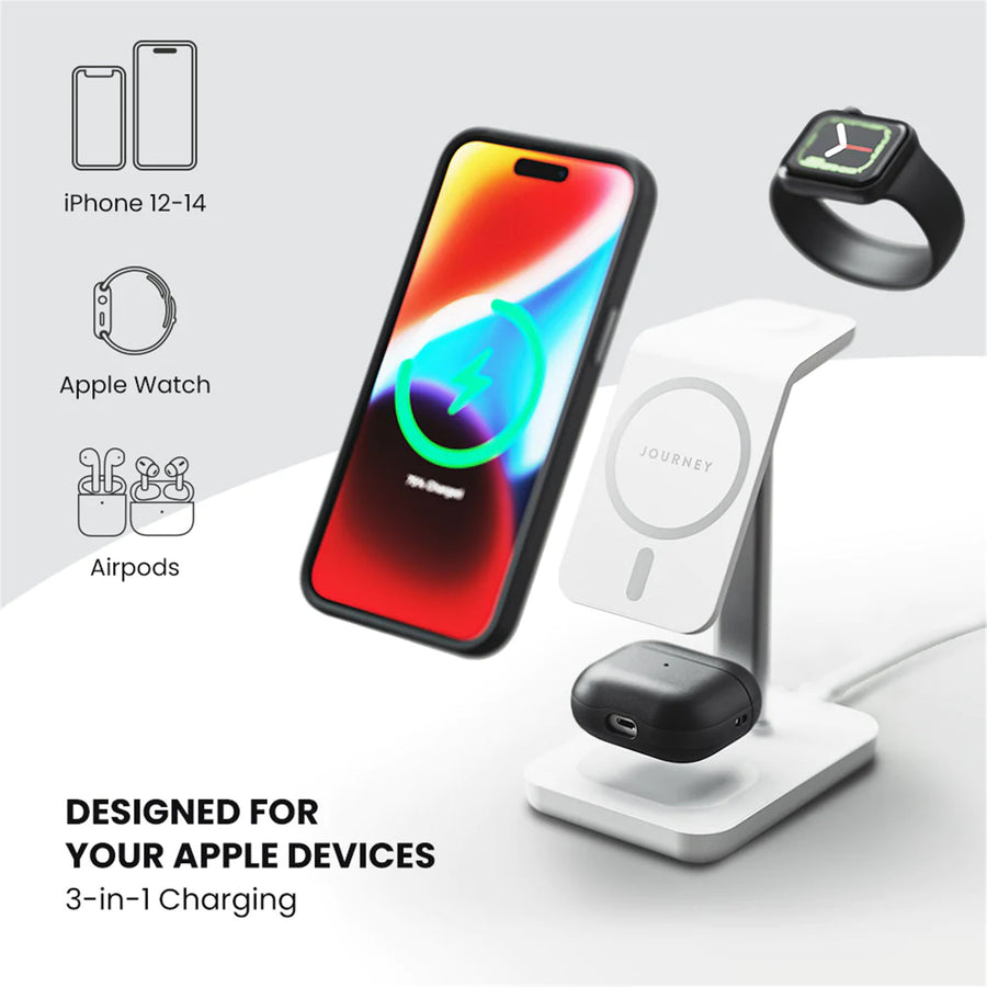 ALOGIC JMS31SWHAU - JOURNEY 3-IN-1 WIRELESS CHARGING STAND W