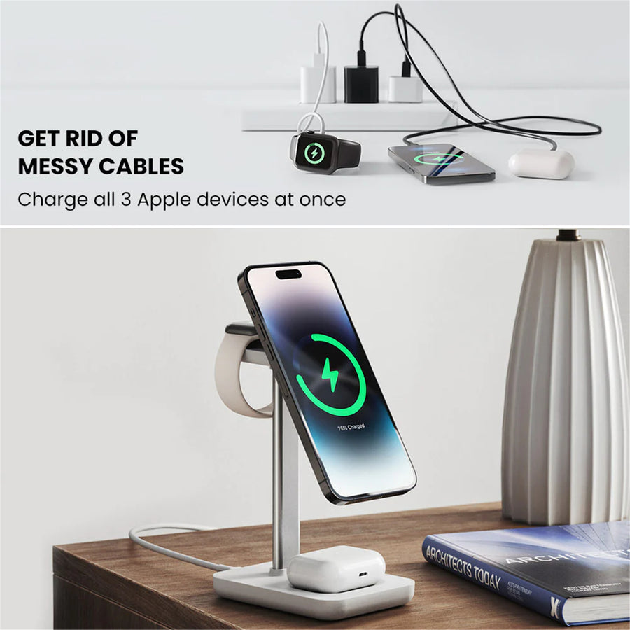 ALOGIC JMS31SWHAU - JOURNEY 3-IN-1 WIRELESS CHARGING STAND W