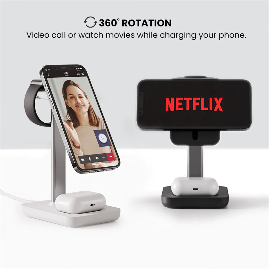 ALOGIC JMS31SWHAU - JOURNEY 3-IN-1 WIRELESS CHARGING STAND W