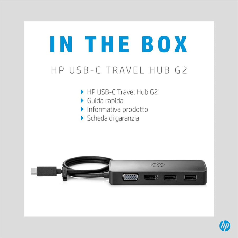 HP G2 7PJ38AA USB-C Travel Hub - Black