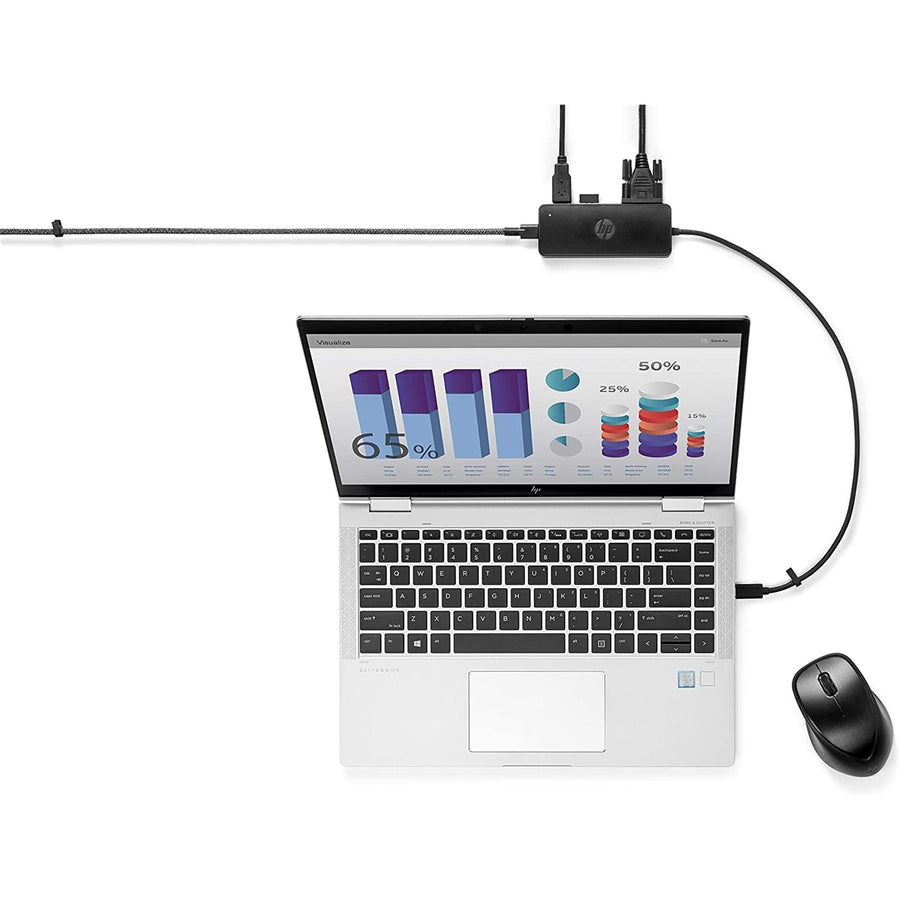HP G2 7PJ38AA USB-C Travel Hub - Black