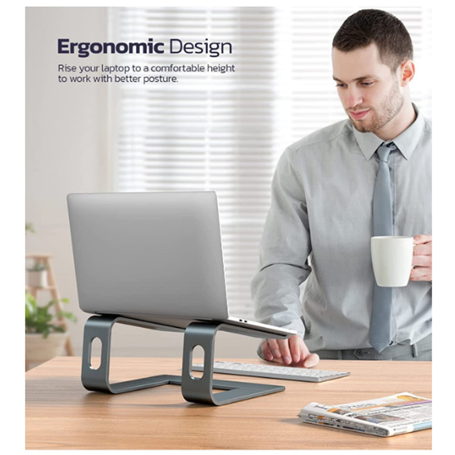 Nulaxy C3 Laptop Stand - Grey, Ergonomic Detachable Design, Compatible with 10"-16" Apple MacBook / Laptops , Improve the ergonomics of your laptop