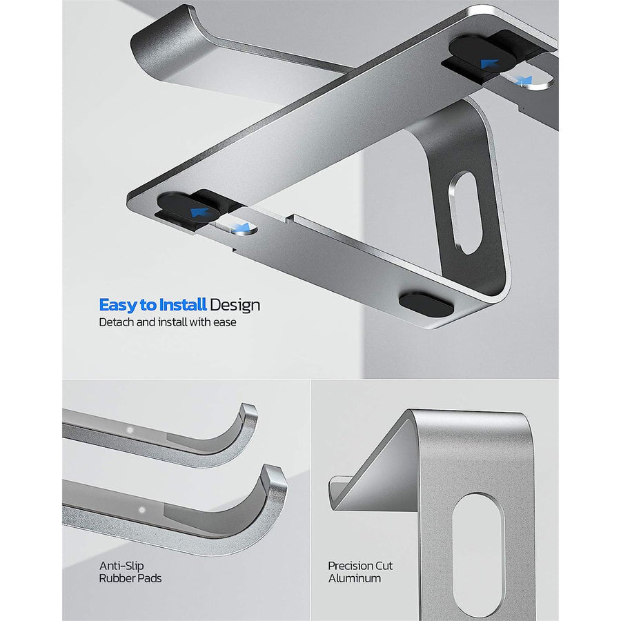 Nulaxy C3 Laptop Stand - Silver, Ergonomic Detachable Design, Compatible with 10"-16" Apple MacBook / Laptops, Improve the ergonomics of your laptop