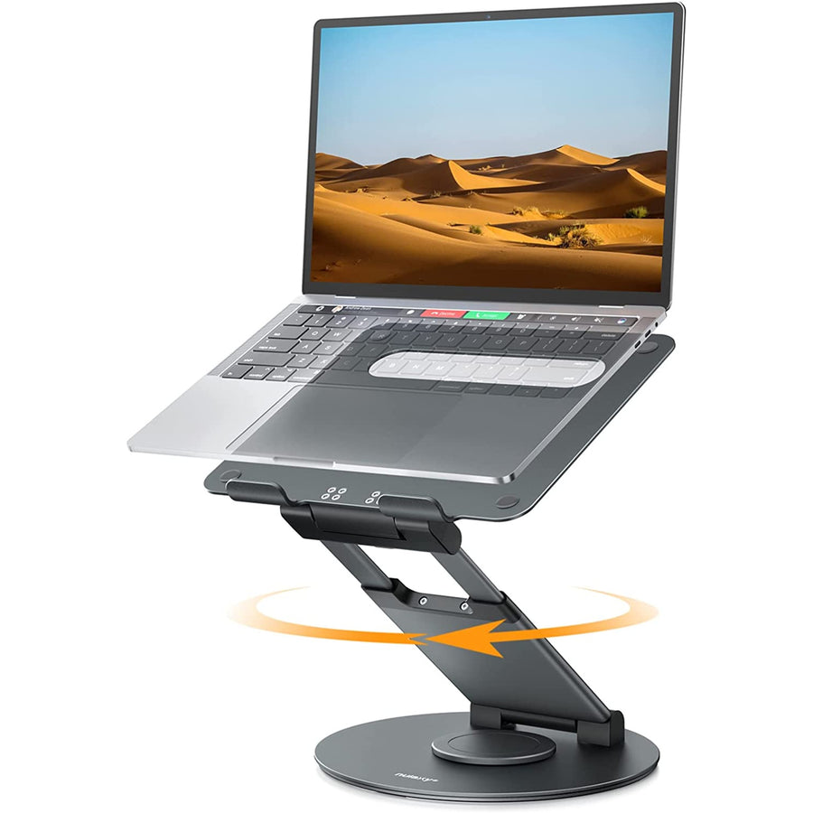 Nulaxy LS18 360° Rotating Laptop Stand - Grey, For Collaborative Work, Compatible with 10"-17" Apple MacBook / Laptops, 360 Rotation, Share at any time