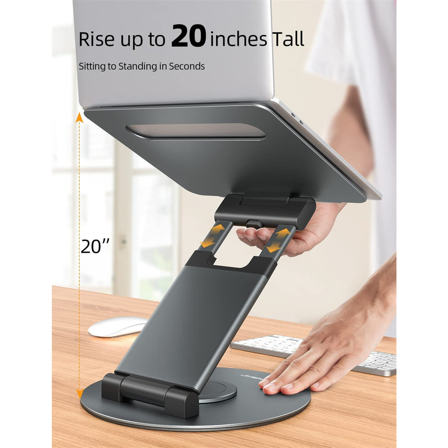Nulaxy LS18 360° Rotating Laptop Stand - Grey, For Collaborative Work, Compatible with 10"-17" Apple MacBook / Laptops, 360 Rotation, Share at any time