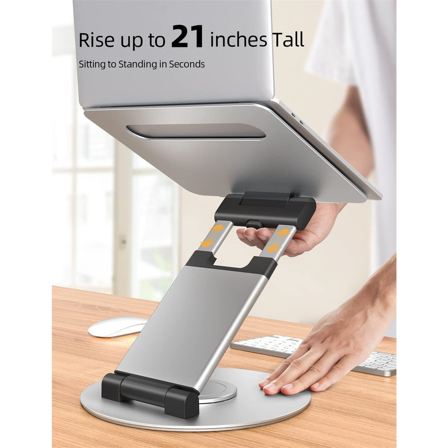 Nulaxy LS18 360° Rotating Laptop Stand - Silver, For Collaborative Work, Compatible with 10"-17" Apple MacBook / Laptops, 360 Rotation, Share at any time
