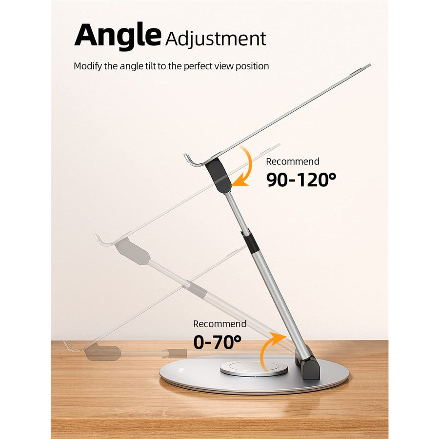 Nulaxy LS18 360° Rotating Laptop Stand - Silver, For Collaborative Work, Compatible with 10"-17" Apple MacBook / Laptops, 360 Rotation, Share at any time