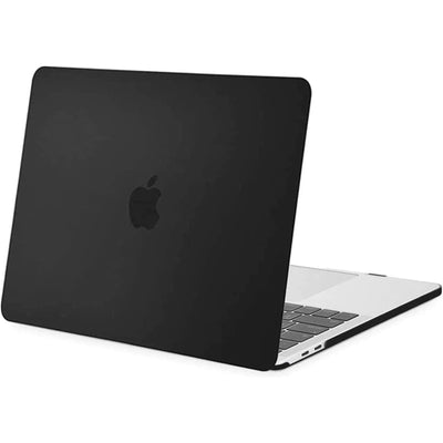 Matte Rubberized Hard Shell Case Cover for 13" MacBook Pro (2016-2022) - Matte Black