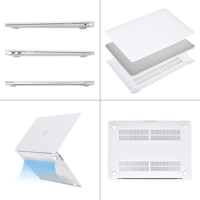 Matte Rubberized Hard Shell Case Cover for 13" MacBook Pro (2016-2022) - Matte White