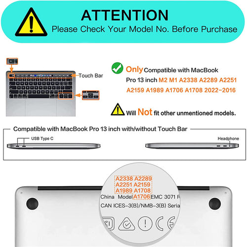Matte Rubberized Hard Shell Case Cover for 13" MacBook Pro (2016-2022) - Matte White