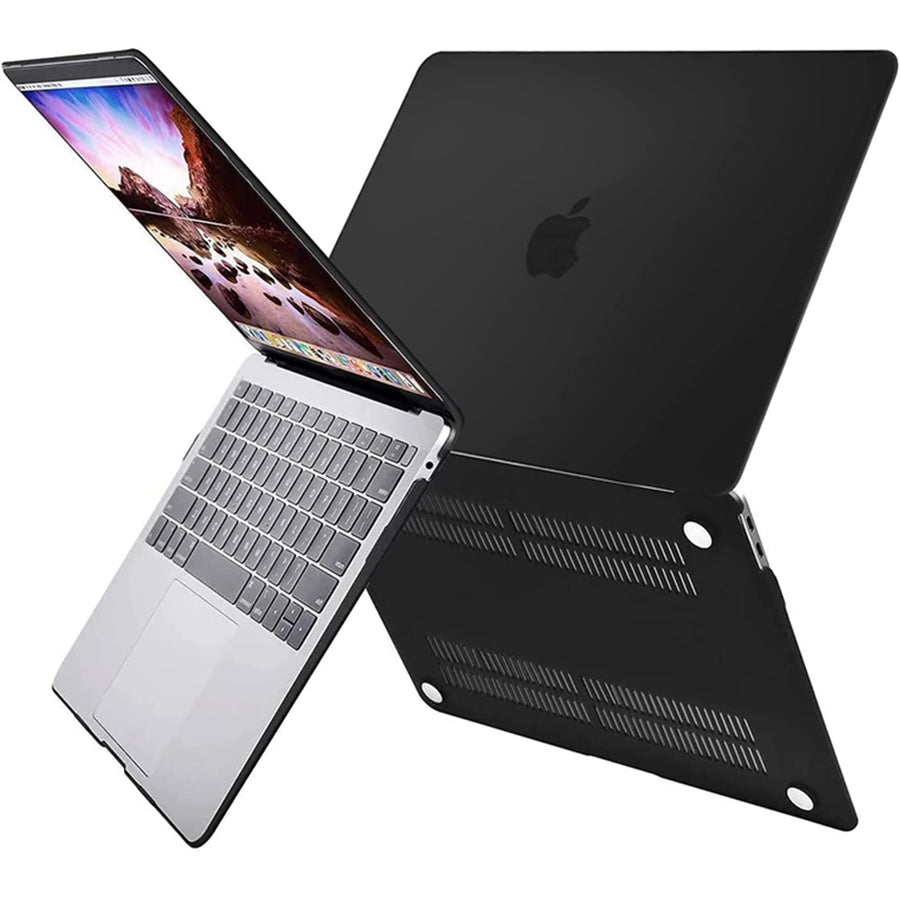 Matte Rubberized Hard Shell Case Cover for 13" MacBook Air (2018-2022) - Matte Black