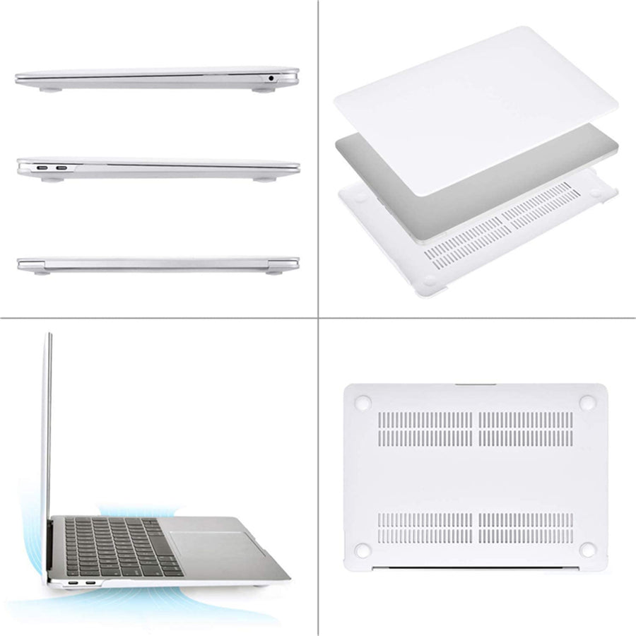 Matte Rubberized Hard Shell Case Cover for 13" MacBook Air (2018-2022) - Matte White