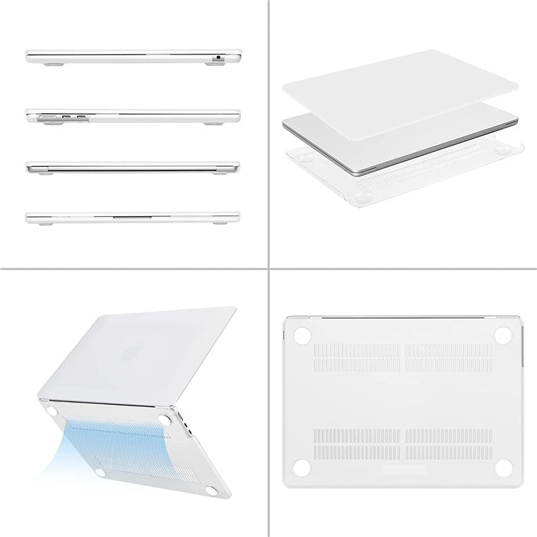 Matte Rubberized Hard Shell Case Cover for 13.6" MacBook Air (2022-2024) - Matte White