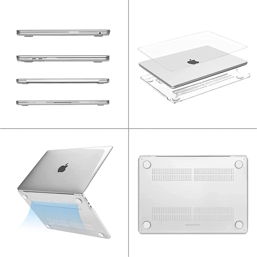 Rubberized Hard Shell Case Cover for 13.6" MacBook Air (2022-2024) - Crystal Clear