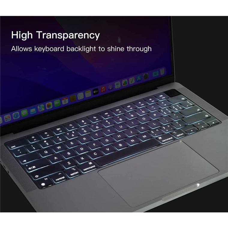 Ultra Thin Keyboard Cover Protector - Apple 13.6" Macbook Air with M2 Chip / MacBook Pro 14" A2442 A2779 / MacBook Pro 16" A2485 M1 Pro M1 Max A2780 M2 Pro M2 Max / MacBook Air 15.3", For Models: A2681 A2442 A2779 A2485 A2780 A2941, TPU 0.1