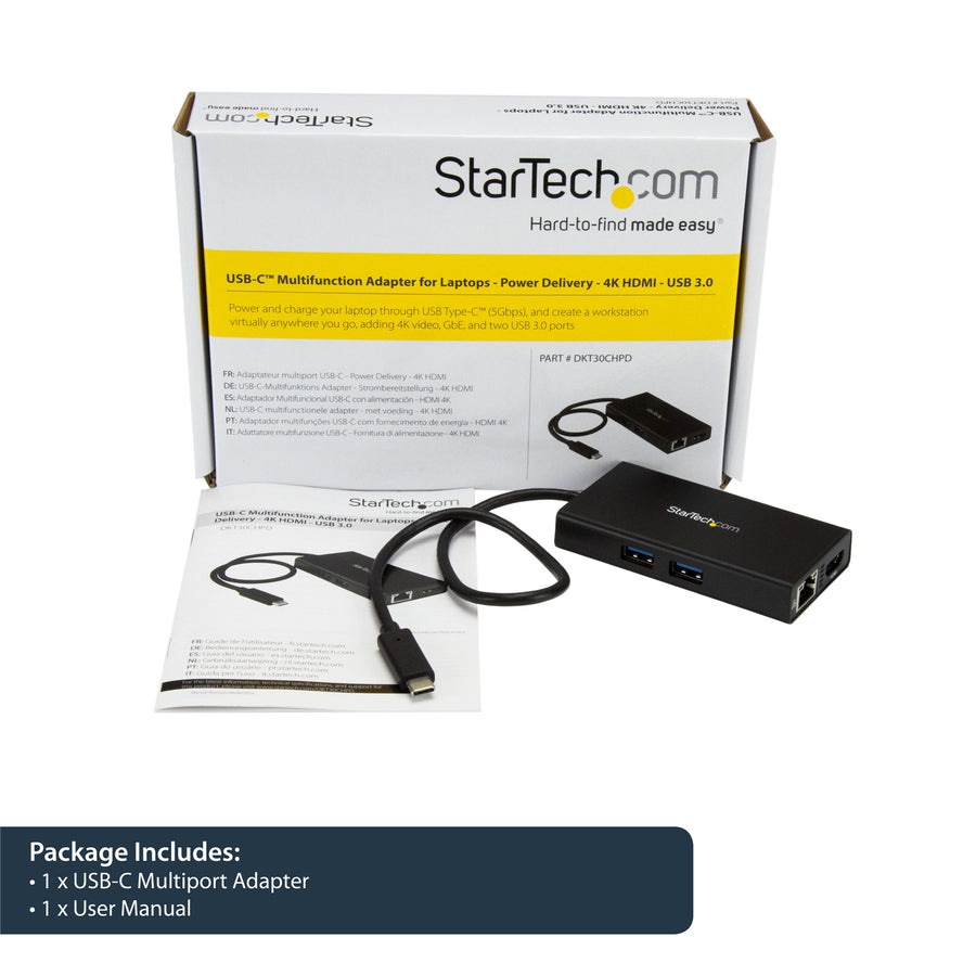 StarTech.com   USB-C Multiport Adapter - USB-C Travel Docking Station with 4K HDMI