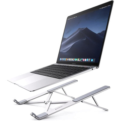 UGREEN UG-40289 Aluminum Foldable Laptop Stand - Silver - Foldable & Portable - 5 Level Height Adjustment - Support laptop up to 8"-17.3" iPad Mini/ Macbook Pro