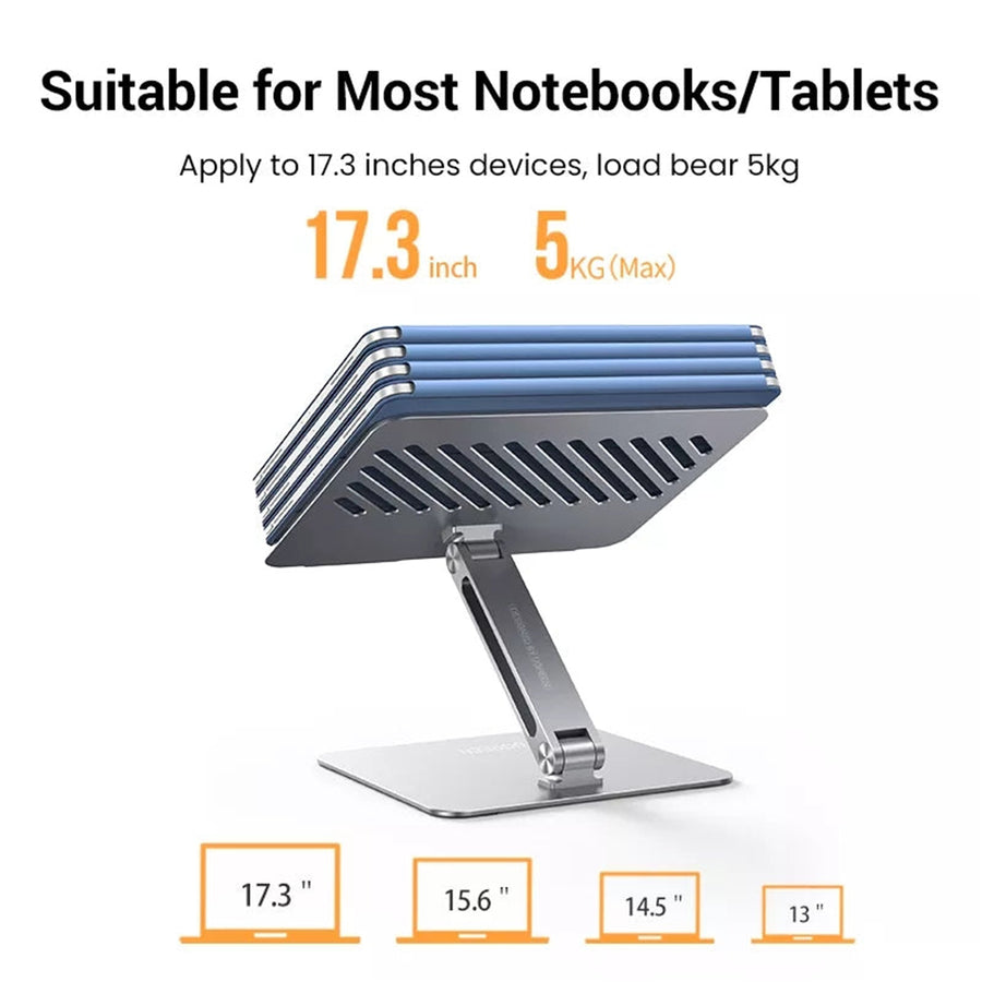 UGREEN LP339-40291 Laptop Stand - Silver, Ergonomic Height Angle Adjustable, Compatible with 11.6" to 17.3" Apple MacBook / Laptops, Offer Comfortable Angles