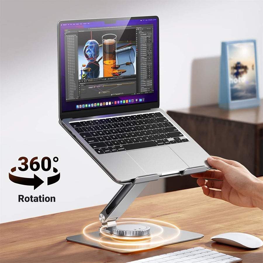 UG-90849 - UGREEN Laptop Stand for Desk Adjustable 360 Rotating Base Compatible with MacBook Pro Air Stand, Lenovo Ideapad 3, Dell Chromebook, HP Notebook up to 17.3 Inch