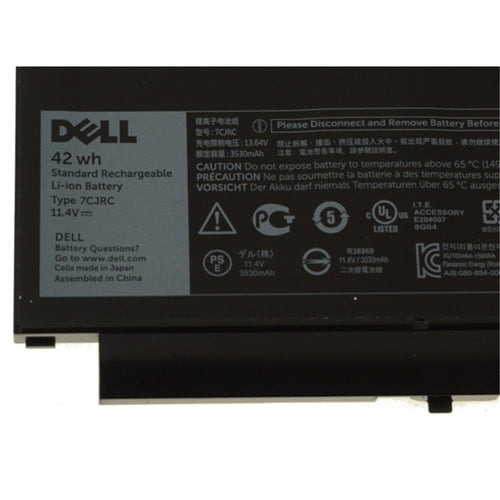 Laptop Battery For Dell Latitude 12 E7270 E7470 11.4V 42Wh PN: 7CJRC 7470 7270 / 6 Months Warranty