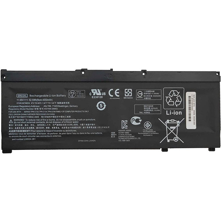 Laptop Battery For HP Pavilion Gaming 15-cx0000 HSTNN-DB8Q 11.55V 52.5Wh PN: SR03XL L08934-2B1 L08855-856 /6 Months Warranty