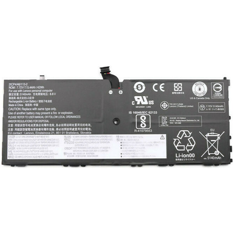Laptop Battery For Lenovo X1 Tablet Gen 3 Series / 3rd 7.72V 42Wh 5440mAh PN: 01AV454, SB10J78989, L16L4P91 / 6 Months Warranty