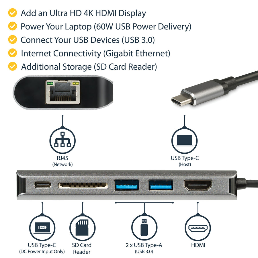 StarTech.com   USB-C Single 4K Mobile Dock with 60W Power Delivery