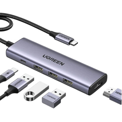 UG-15596 - UGREEN Revodok USB C Hub 5 in 1 3 USB-A 3.0  HDMI  PD 4K 30Hz