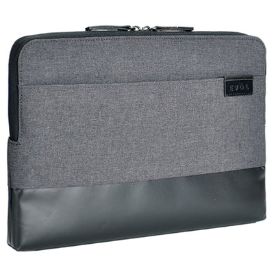EV007 - Evol Uluru 13.3" - 14.1" Laptop-Sleeve aus meliertem Polyester & beschichtetem Canvas Dunkelgrau