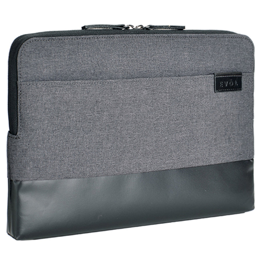 EV007 - Evol Uluru 13.3" - 14.1" Laptop-Sleeve aus meliertem Polyester & beschichtetem Canvas Dunkelgrau