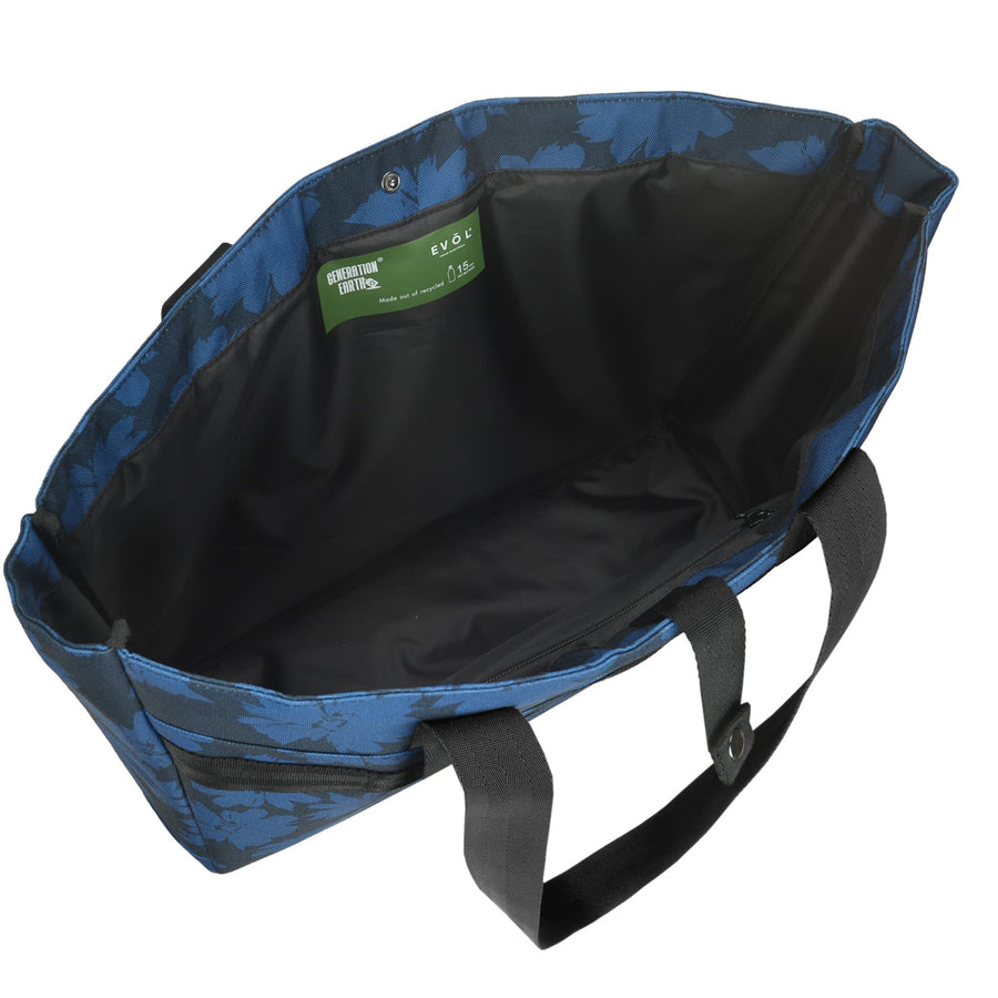 Evol EVR152 - Generation Earth Artisan Recycled Tote Bag – Blue Flower