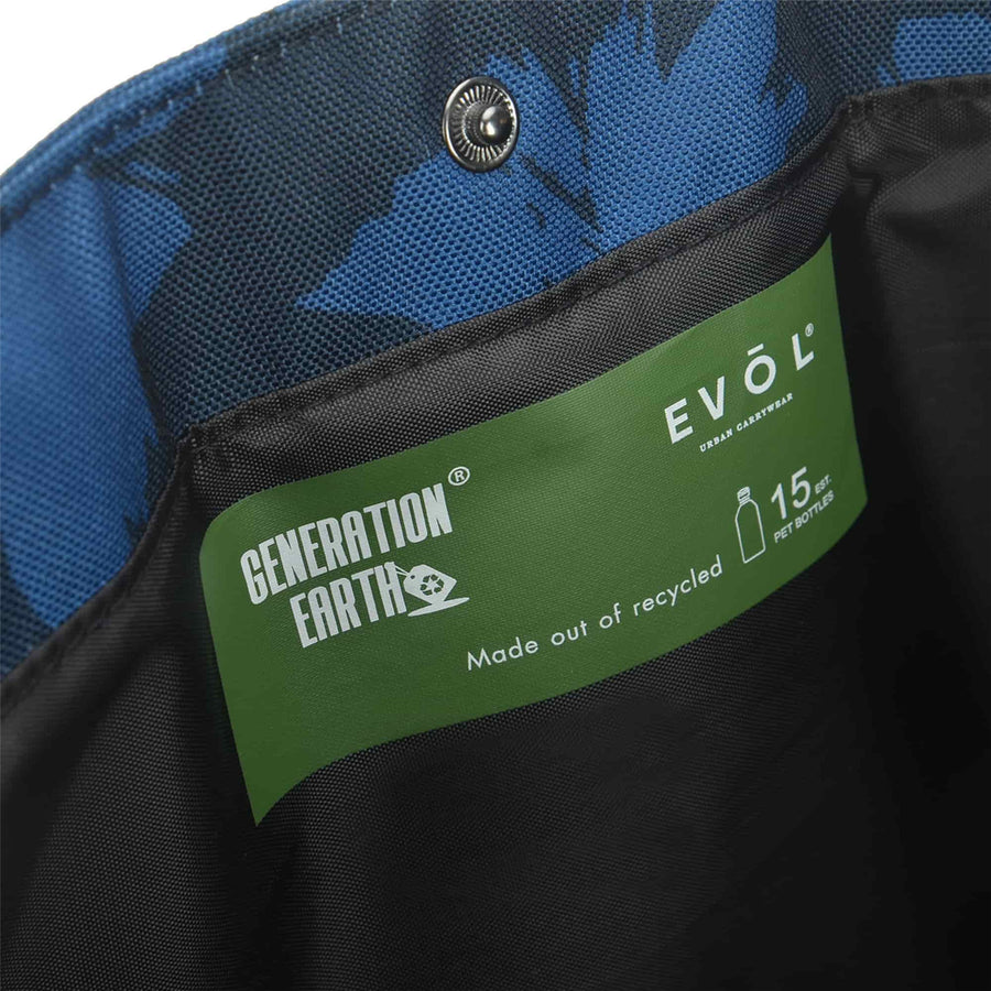 Evol EVR152 - Generation Earth Artisan Recycled Tote Bag – Blue Flower