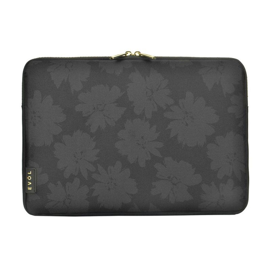 Evol EVR134 - Generation Earth Artisan Recycled 13.3"-14.1" Laptophülle – Schwarze Blume