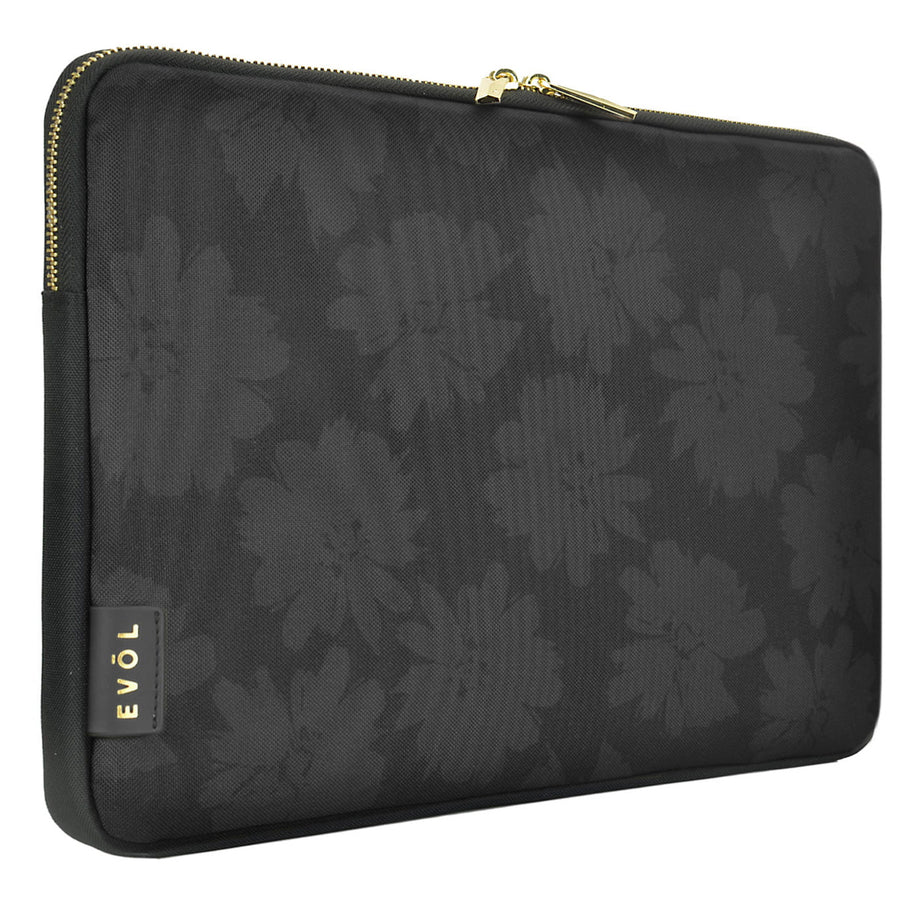 Evol EVR134 - Generation Earth Artisan Recycled 13.3"-14.1" Laptophülle – Schwarze Blume