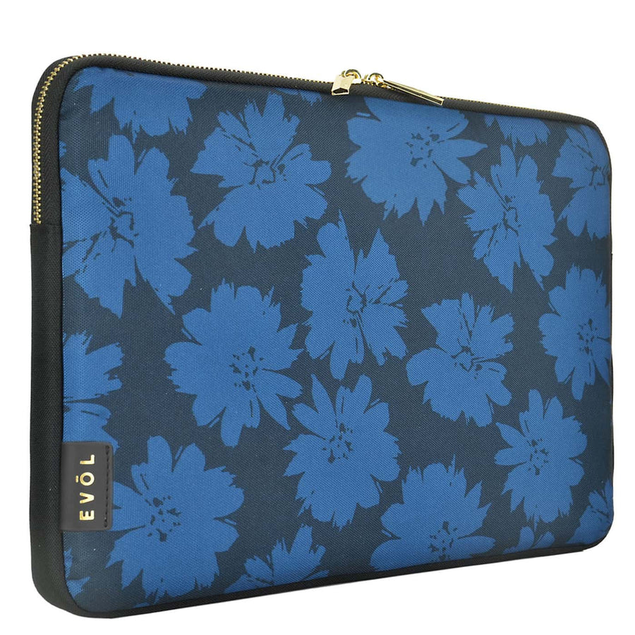 Evol EVR139 - Generation Earth Artisan Recycled 13.3"-14.1" Laptop Sleeve – Blue Flower