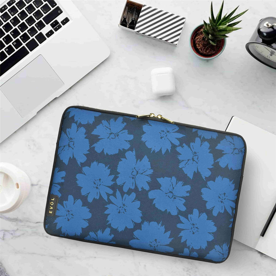 Evol EVR139 - Generation Earth Artisan Recycled 13.3"-14.1" Laptop Sleeve – Blue Flower