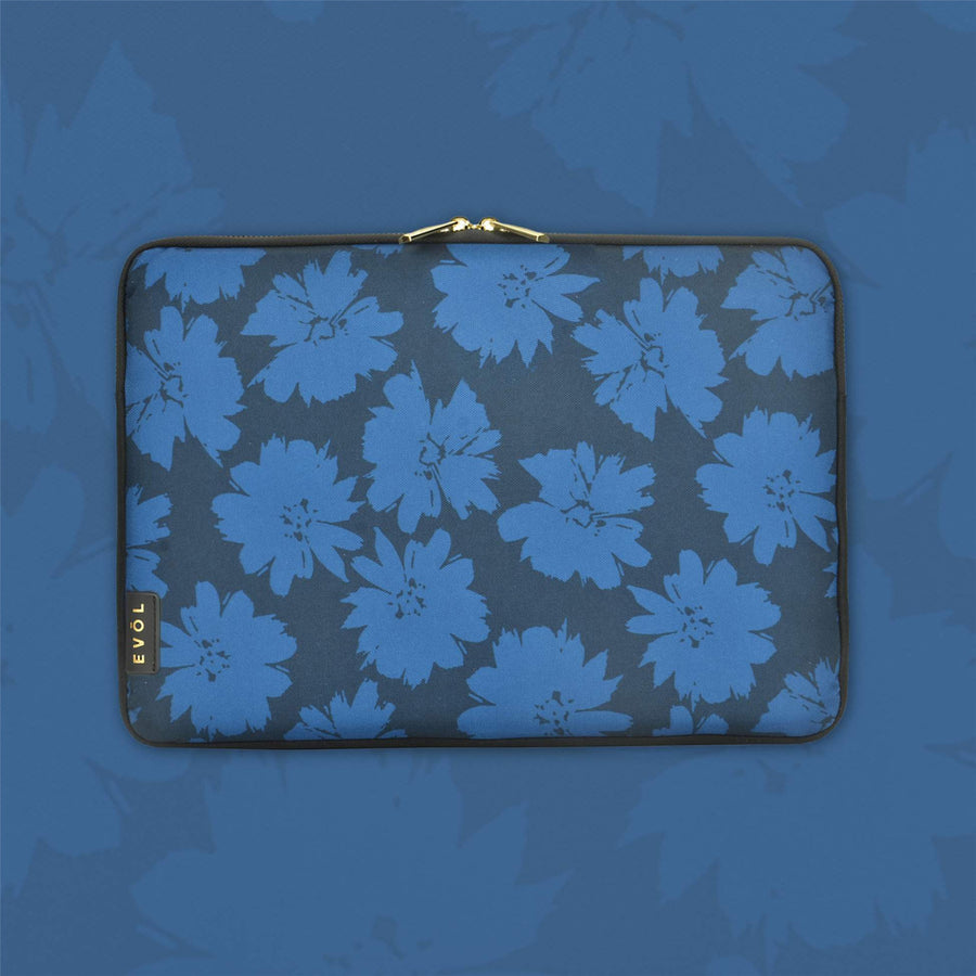 Evol EVR139 - Generation Earth Artisan Recycled 13.3"-14.1" Laptop Sleeve – Blue Flower