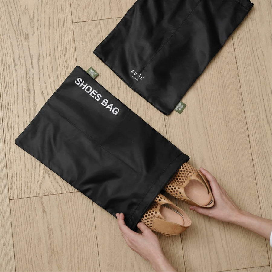 Evol EVACC6 - Generation Earth Recycelte Schuhtaschen 2er-Set – Schwarz