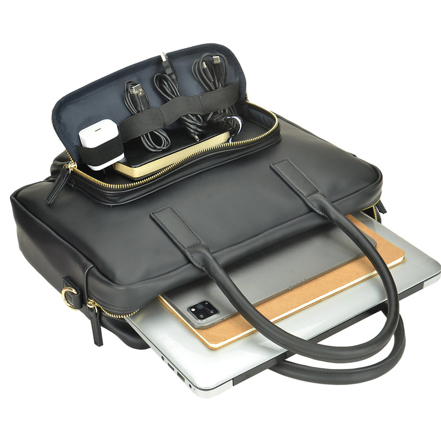 Evol EVR126 - Generation Earth Berlin Recycled 13.3"-14.1" Laptop PU Ladies Briefcase – Black